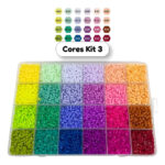 Conjunto Hama Beads 10.000 Pçs 24 Cores 2,6mm E Organizadora Plástico Maleável PixelArt - Imagem 10