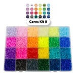 Conjunto Hama Beads 10.000 Pçs 24 Cores 2,6mm E Organizadora Plástico Maleável PixelArt - Imagem 16