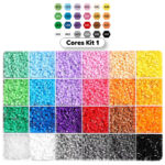 Conjunto Hama Beads 10.000 Pçs 24 Cores 2,6mm E Organizadora Plástico Maleável PixelArt - Imagem 13