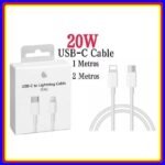 Cabo de iPhone Lightning 20W Usb-C Tipo C  1M/2M USB de Carregamento Rápido/Dados