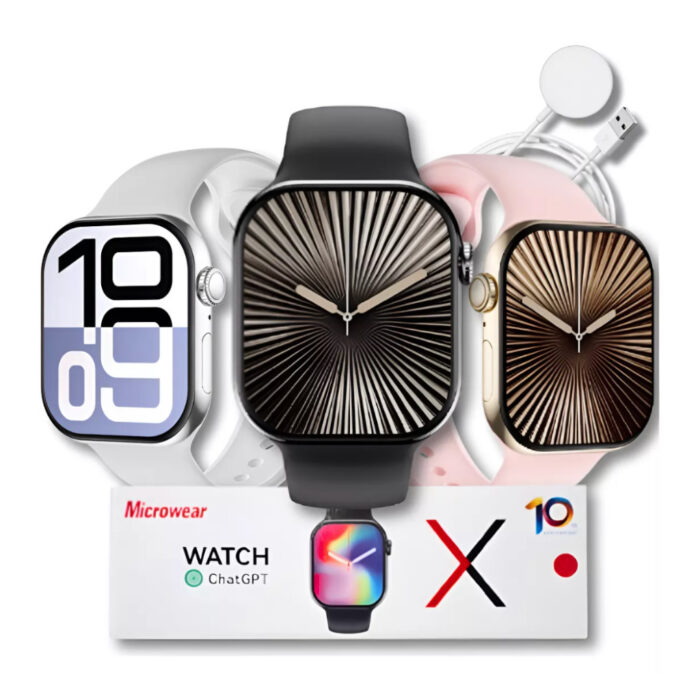 Smartwatch W10 Serie 10 Microwear 46mm Original Chat GPT Armazena 1GB Foto Musica IP68 Termometro — imagem 1