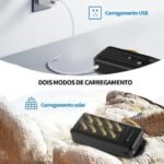 Carregador Portátil Power Bank Solar 20.000mah Com cabos 5 Em1 LED lanterna  FLUX - Imagem 5
