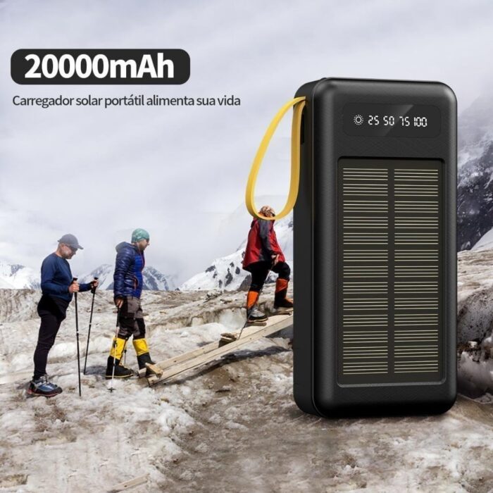 Carregador Portátil Power Bank Solar 20.000mah Com cabos 5 Em1 LED lanterna  FLUX — imagem 1