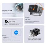 Projetor Portátil 4k A10 Plus (T15 Pro) 1280p Full Hd 10000lm Led - Imagem 4