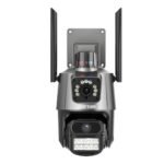 Câmera de vigilância externa Wi-Fi com lente dupla IP66 360° 4K 6MP, sirene à prova d'água ICSEE - Imagem 2