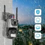 Câmera de vigilância externa Wi-Fi com lente dupla IP66 360° 4K 6MP, sirene à prova d'água ICSEE - Imagem 3