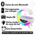G Speaker Luminária com Relógio e Carregador Indução - Imagem 2
