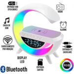 G Speaker Luminária com Relógio e Carregador Indução - Imagem 5
